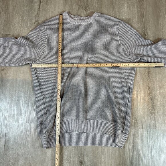 Perry Ellis Sweater Mens Large Gray Classiccore Cabincore Grandpa Comfy 90's VTG - Picture 3 of 7